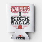 Funny Kickball Warning I Kick Balls Blikjeskoeler (Achterkant)