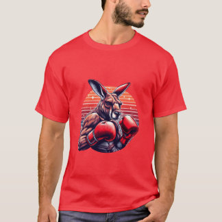 Funny Kickboing Or Boing Humor Sport Kangaroo retr T-shirt