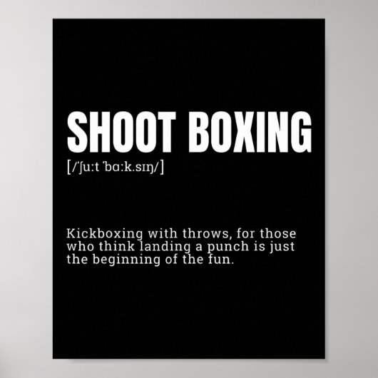 Funny Kickboxing Enthusiast Dictionary Definition  Poster (Voorkant)