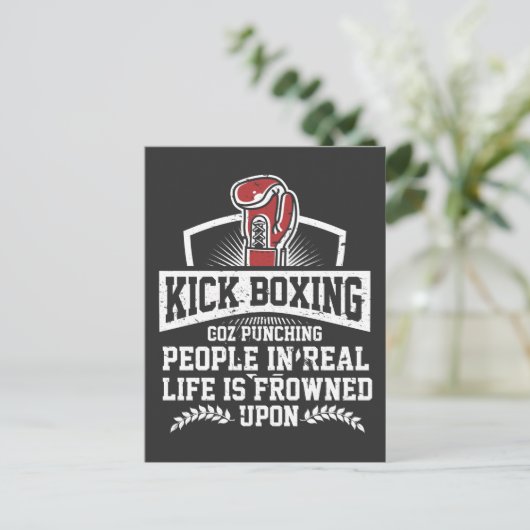 Funny Kickboxing Gift for Rude Martial Arts Boxer Briefkaart (Staand voorkant)