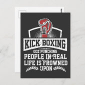 Funny Kickboxing Gift for Rude Martial Arts Boxer Briefkaart (Voorkant / Achterkant)