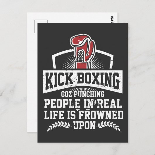 Funny Kickboxing Gift for Rude Martial Arts Boxer Briefkaart (Voorkant / Achterkant)