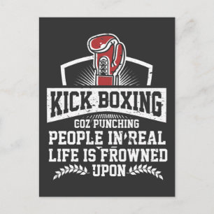 Funny Kickboxing Gift for Rude Martial Arts Boxer Briefkaart
