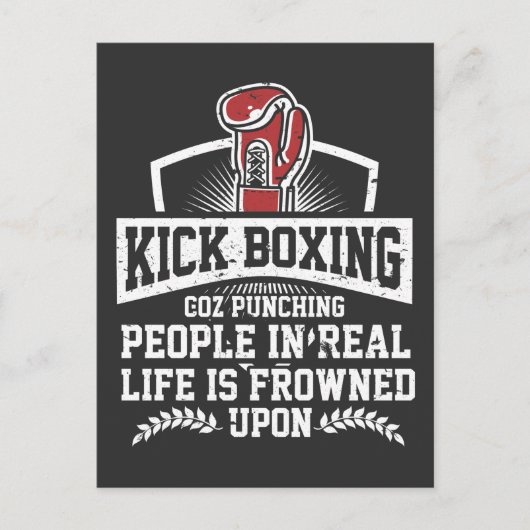 Funny Kickboxing Gift for Rude Martial Arts Boxer Briefkaart (Voorkant)