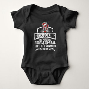 Funny Kickboxing Gift for Rude Martial Arts Boxer Romper