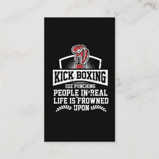 Funny Kickboxing Gift for Rude Martial Arts Boxer Visitekaartje (Voorkant)