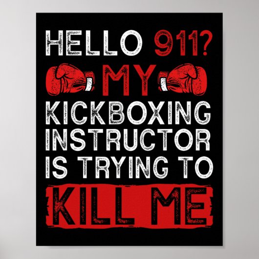 Funny Kickboxing Kickboxer Kickbox  Poster (Voorkant)