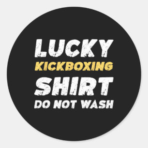 Funny Kickboxing Lucky Kickboxing Shirt Niet Wasse Ronde Sticker