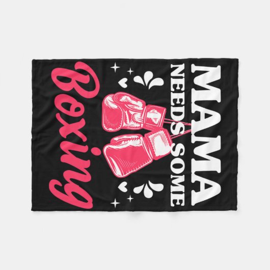 Funny Kickboxing Mama Needs Some Boxing Training G Fleece Deken (Voorkant (Horizontaal))