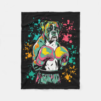 Funny Kickboxing Or Boxing Boxer Dog _1 Fleece Deken