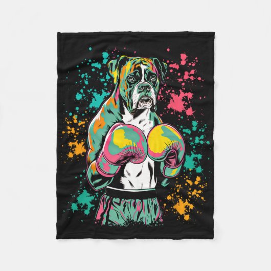 Funny Kickboxing Or Boxing Boxer Dog _1  Fleece Deken (Voorkant)