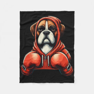 Funny Kickboxing Or Boxing Boxer Dog Fleece Deken