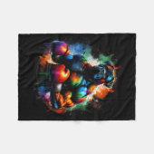 Funny Kickboxing Or Boxing Boxer Dog Paint Splash  Fleece Deken (Voorkant (Horizontaal))
