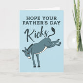 Funny Kicking Donkey Father's Day Card Kaart (Voorkant)