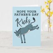 Funny Kicking Donkey Father's Day Card Kaart (Gele Bloem)