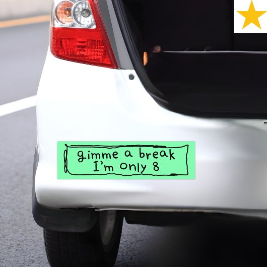 Funny Kid Joke Childish Driving Humor  Bumpersticker