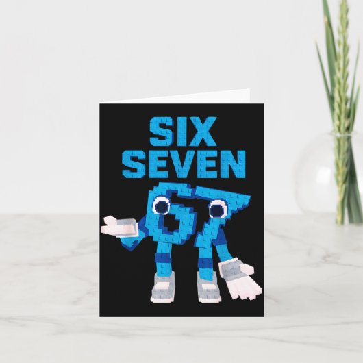 Funny Kid Meme Six Seven 6 7 Italian Brainrot Bruh Kaart (Voorkant)