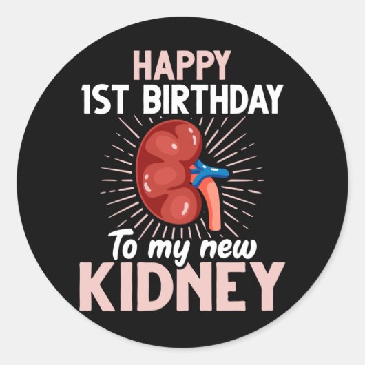 Funny Kidney Transplant Jubileum Ronde Sticker (Voorkant)