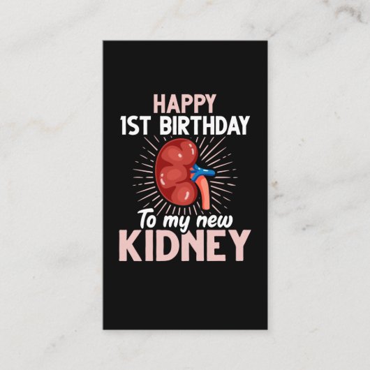 Funny Kidney Transplant Jubileum Visitekaartje (Voorkant)