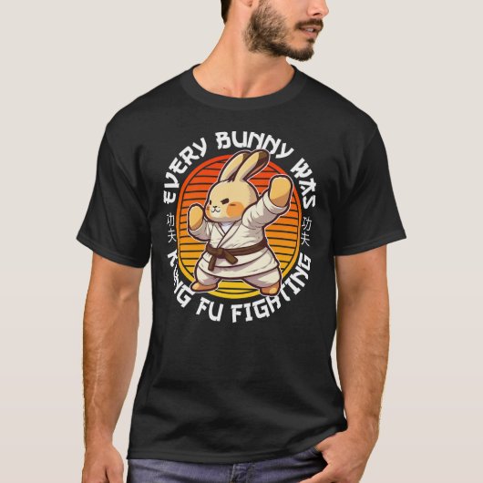 Funny Kids Easter Rabbit Every Bunny Was Kung Fu F T-shirt (Voorkant)