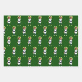 Funny Kids Photo Football Player Green Customized Inpakpapier Vel (Voorkant 3)
