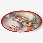 Funny Kids Santa Rudolph Holiday Party Plates Papieren Bordje (Gekanteld)