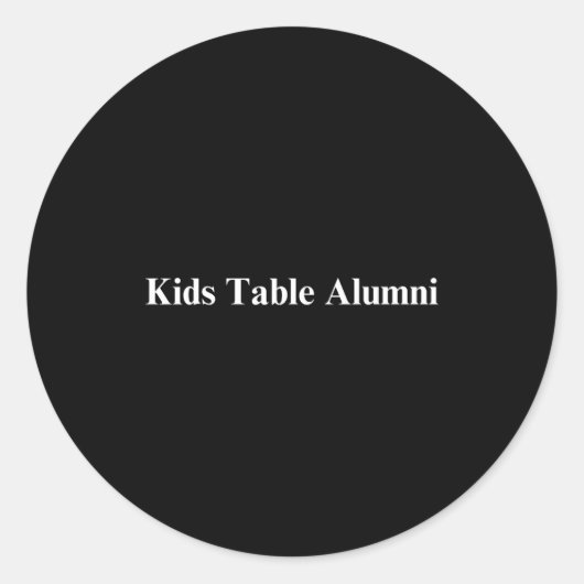 Funny Kids Table Alumni Thanksgiving Novelty Humor Ronde Sticker (Voorkant)