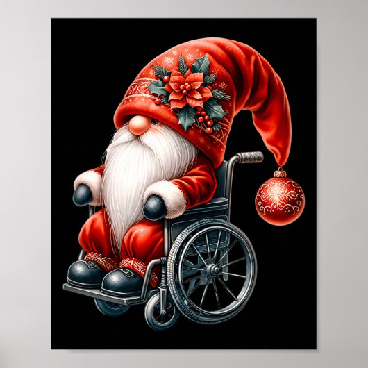 Funny Kids Wheelchair Santa Graphic For Men Christ Poster (Voorkant)