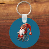 Funny Kids Wheelchair Santa Graphic For Men Christ Sleutelhanger (Voorkant)