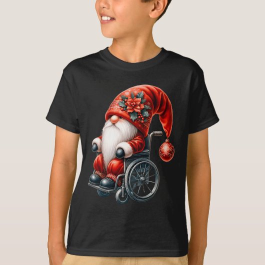 Funny Kids Wheelchair Santa Graphic For Men Christ T-shirt (Voorkant)