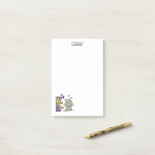 Funny Kidwrapped Mummy Baby Green ID683 Post-it® Notes (Op bureau)