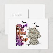 Funny Kidwrapped Mummy Baby Oranje ID683 Briefkaart (Voorkant / Achterkant)