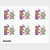 Funny Kidwrapped Mummy Baby Oranje/Paars ID683 Vierkante Sticker (Vel)