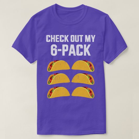 Funny, kijk uit mijn 6-pak met taco's voor Cinco T-shirt (Design voorkant)