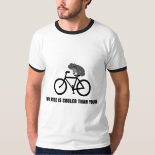 Funny Kikker op Fiets T-Shirt Cool Fietsdier