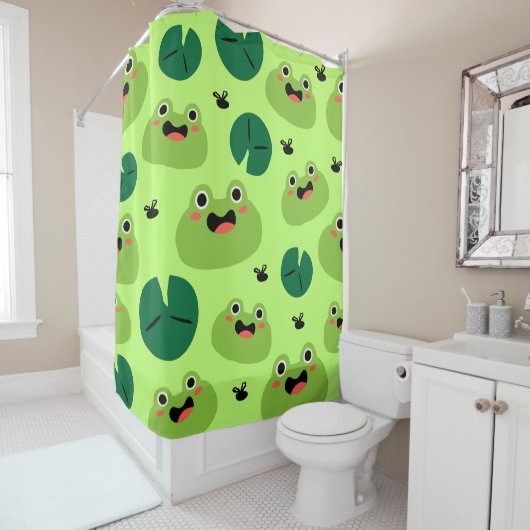 Funny kikkers douchegordijn (In situ)