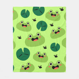 Funny kikkers fleece deken