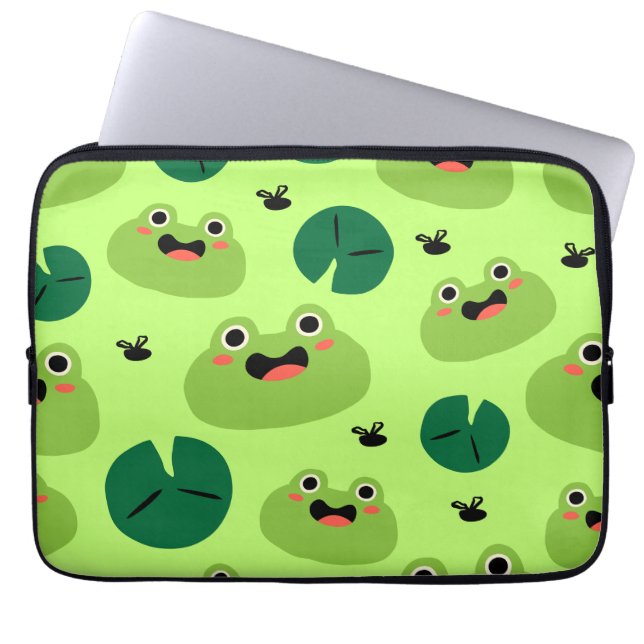 Funny kikkers laptop sleeve (Voorkant)
