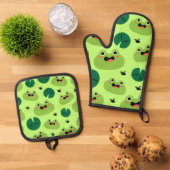 Funny kikkers ovenwant & pannenlap set (Top down)