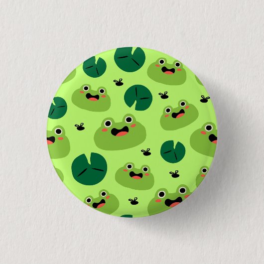Funny kikkers ronde button 3,2 cm (Voorkant)