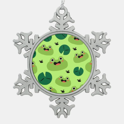 Funny kikkers tin sneeuwvlok ornament (Voorkant)