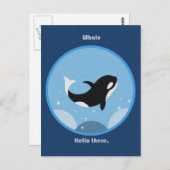 Funny Killer Whale Hallo daar Briefkaart Happy Orc (Voorkant / Achterkant)