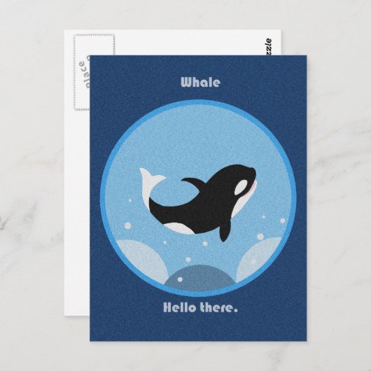 Funny Killer Whale Hallo daar Briefkaart Happy Orc (Voorkant / Achterkant)