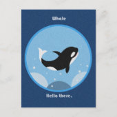 Funny Killer Whale Hallo daar Briefkaart Happy Orc (Voorkant)