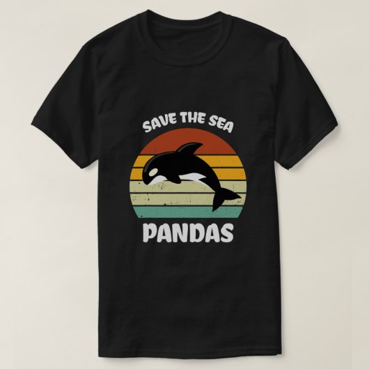 Funny Killer Whale Orca Dolphin Save the zee panda T-shirt (Design voorkant)