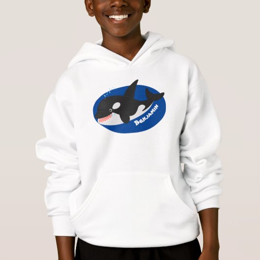 Funny killerwalvis orca leuke cartoon illustratie (Voorkant)