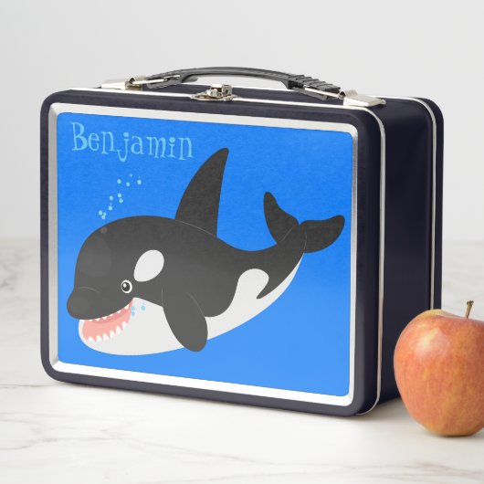 Funny killerwalvis orca leuke cartoon illustratie (In situ)