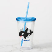 Funny killerwalvis orca leuke cartoon illustratie acryl drinkbeker (Achterkant)