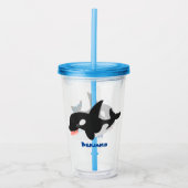Funny killerwalvis orca leuke cartoon illustratie acryl drinkbeker (Voorkant)