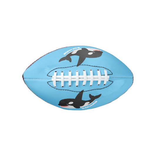 Funny killerwalvis orca leuke cartoon illustratie american football (Voorkant)